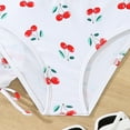 thumbnail image 4 of LIIPEE Girls Boys Swimwear 3 Piece Cartoon Cherry Printed Halter Neck Bikini Skirt Set Kids Trendy Daily Wear Beachwear,Red,7-8 Years, 4 of 6