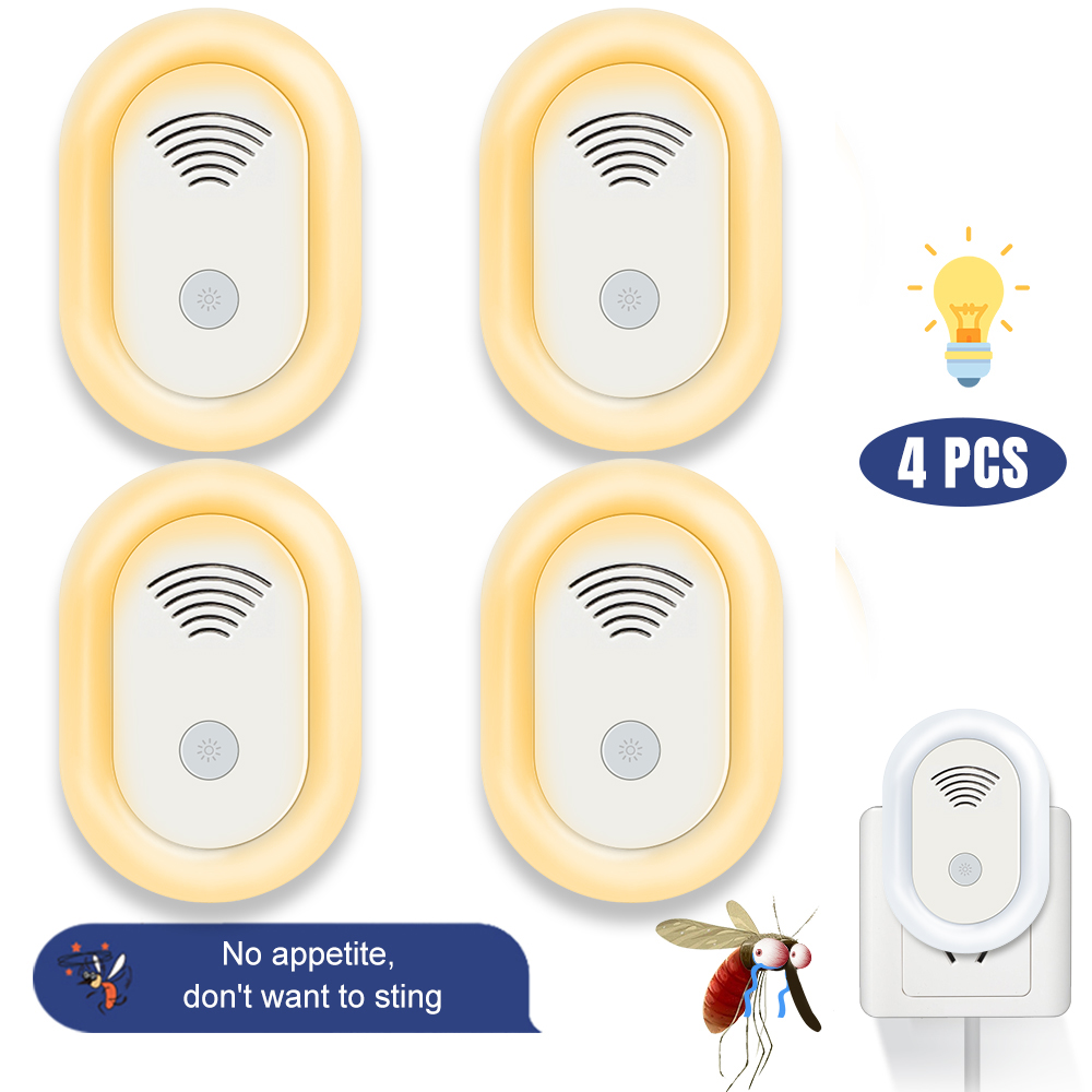 4 Packs Ultrasonic Pest Repeller, Electronic Pest Repellent Plug in