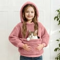 thumbnail image 2 of WAYUTE Girls Sweatshirt Long Sleeve Fashion Sweatshirts Puppies Cats Shoulder Straps Hooded Sweatshirts with Pockets Casual Outwear, 2 of 6
