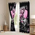 thumbnail image 3 of jejeloiu Chic Bdiamond Butterfly Blackout Curtains Set of 2 (52x84 Each),,Cheetah Pattern Bowknot Window Curtains,Pink Gray Black Curtains and Drapes For Men Women,Breathable Home Decor, 3 of 6