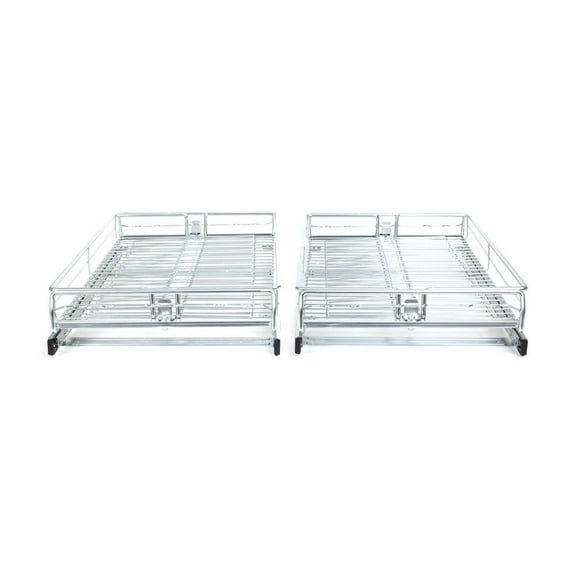 Origami Steel Sliding Pullout Drawer & Cabinet Organizer, Adjustable 13"-21" Width, 2 Pack