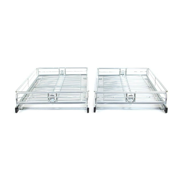 Origami Steel Sliding Pullout Drawer Organizer, Adjustable 13"-21" Width, 2 Pack