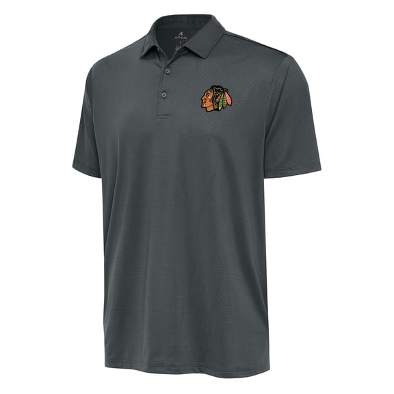 Men's Antigua  Pewter Chicago Blackhawks Big & Tall Ellipse Polo