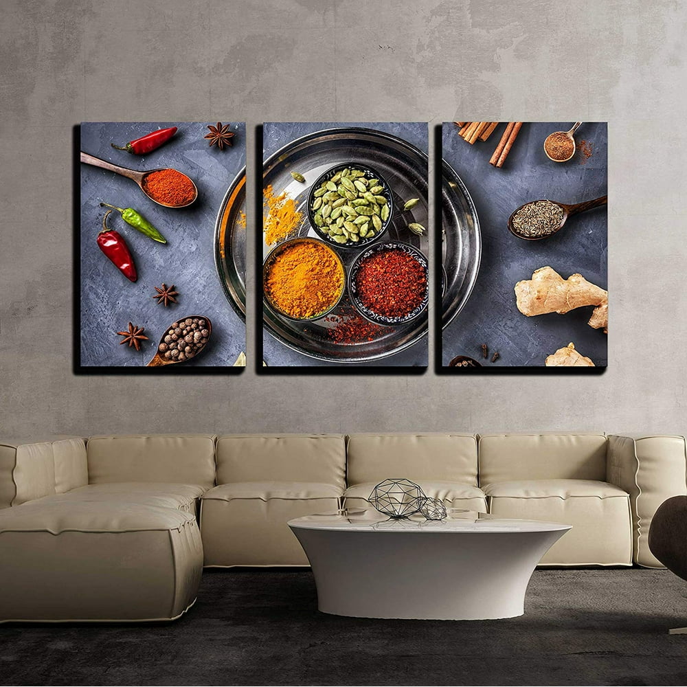 wall26 Various Spices in Kitchen Canvas Art Wall Decor 16"x24"x3