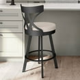 thumbnail image 5 of Amisco Washington 30 In. Swivel Bar Stool - Cream Faux Leather / Black Metal, 5 of 9