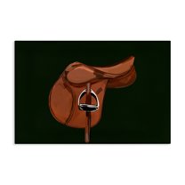 Stupell Industries Brown Horse Saddle Abstract Painting Gallery Wrapped Canvas Art Print Wall Art, 30 x 20