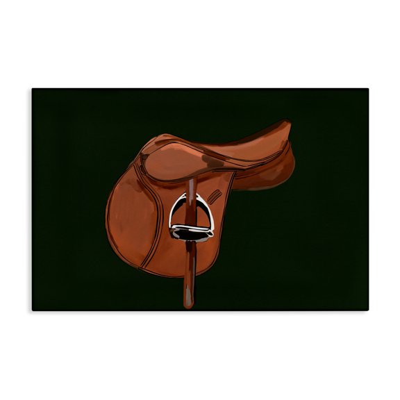 Stupell Industries Brown Horse Saddle Abstract Painting Gallery Wrapped Canvas Art Print Wall Art, 30 x 20