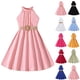 thumbnail image 4 of Odeerbi Niñas Verano Vestido Halter de Gasa Fiesta Princesa Vestidos Color Sólido Sin Mangas A-Vestido de Línea, 4 of 4
