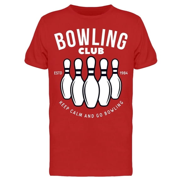Bowling Ball And Pins Keep Calm Tee Men's -Image by Shutterstock