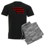 CafePress - Lumberjack Buffalo Plaid Bear Men's Dark Pajamas - Men's Dark Loose Fit Cotton Pajama Set