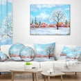 thumbnail image 4 of Designart Tree in Winter - Watercolor Painting Landscape Printed Throw Pillow - 18x18, 4 of 5