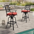 thumbnail image 3 of Crestlive Products Outdoor Swivel Bar Stools with Sunbrella Cushion Set of 2, 350LBS Capacity All-Weather Patio Bar Chair with Armrests & Footrest for Deck, Backyard, Balcony (Red), 3 of 7