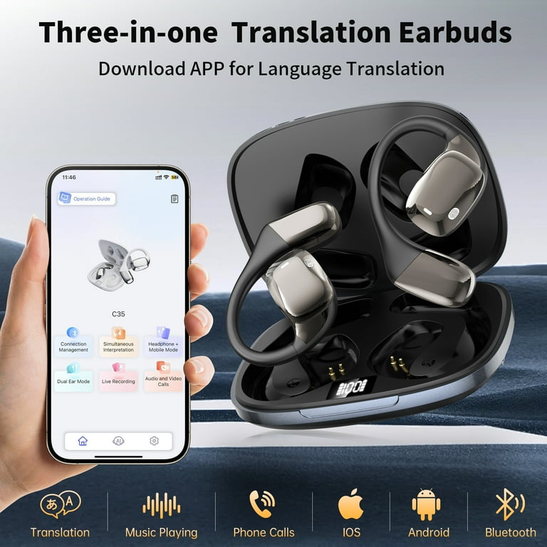 ITISSOFT AI Translation Earbuds, Real-Time Translator for 140+