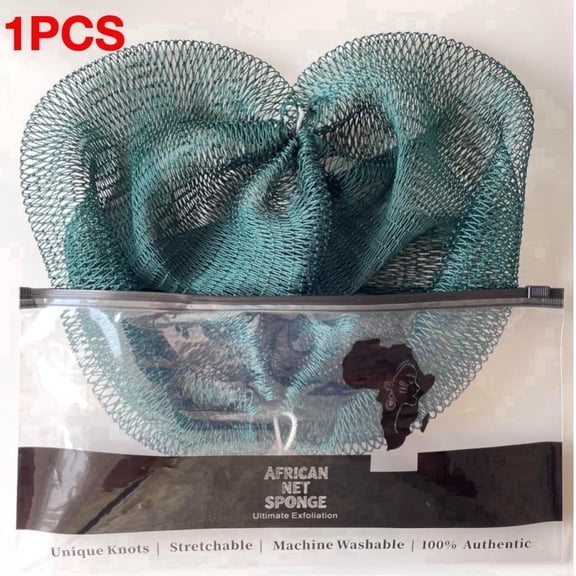 1PCS (Green) African Exfoliating Mesh Bath Scrub Towel(45 Inches Long).