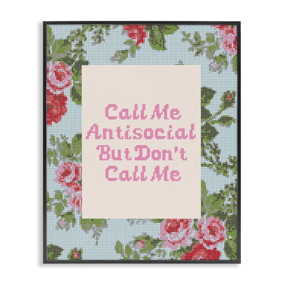 Stupell Industries Cottage Don't Call Me Vintage Florals Black Framed Giclee Art, 11 x 14, by Lil' Rue