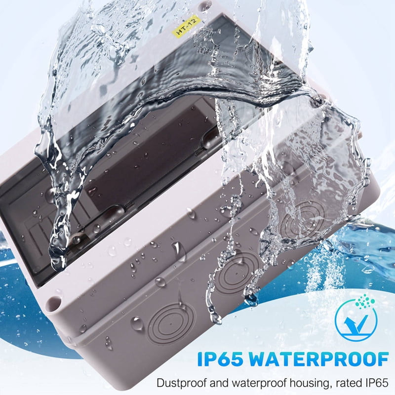 HT Series Junction Box 12WAY PC IP65 Waterproof Distribution Box Outdoor Plastic Electrical HT-12Way for Circuit Breaker