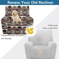 thumbnail image 3 of SCRAWLGOD American Tribal Brown Recliner Chair Covers, Soft Spandex Recliner Cover, Stretch Recliner Chair Covers, Washable Reclining Chair Slipcovers Furniture Protector for Pets, 3 of 7