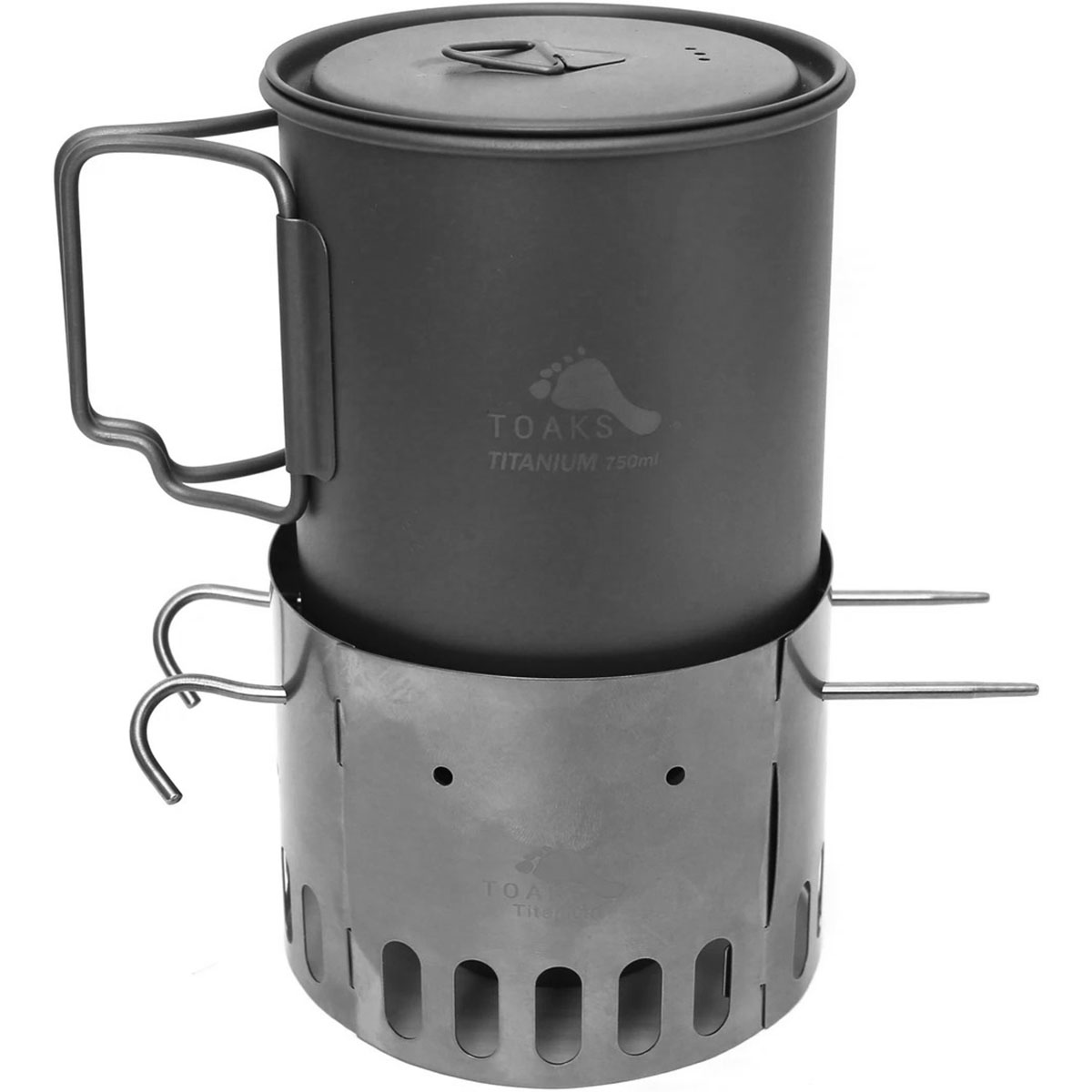 TOAKS TiStand, Alcohol Stove Dual Stand and Windscreen, Grey,