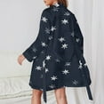 thumbnail image 2 of Stamped Star Night Robe Long Sleeve V Neck Robe With Belt Women's Sleepwear Dresses, 2 of 9