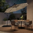 thumbnail image 2 of WestinTrends Albert 10 Ft Offset Patio Umbrella, Solar Powered 32 LED Light Outdoor Pool Hanging Cantilever Umbrella with Infinite Tilt and Crank Lift, Beige, 2 of 8