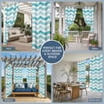 thumbnail image 3 of Outdoor Curtains for Patio Waterproof, Geometric Striped Pattern Grommet Gazebo Curtains Drapes for Porch, Pergola,Backyard,Outside, 2 Privacy Panels 54 x 84 Inch, Aqua White Wave Pattern, 3 of 9