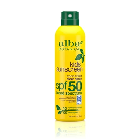 Alba Botanica Kids Clear Spray Sunscreen SPF 50, (Best Natural Sunscreen For Toddlers)