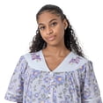 thumbnail image 5 of Women's Short Sleeve Woven Snap-Front Closure Floral Embroidery Housecoat Duster Lounge Nightgown, Lavender Medium, 5 of 5
