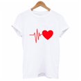 thumbnail image 4 of PENGXIANG Mode Femmes T-Shirt Ample à Manches Courtes Imprimé Cœur T-Shirt Décontracté Col Rond pour Femmes, 4 of 6