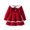 Red, Pink, variant on Chenyin Infant Baby Fleece Dresses for Girls Fall Winter Solid Color Cotton Princess Dresses Girls Padded Thickened Party Dress for 3 Months-2 Years