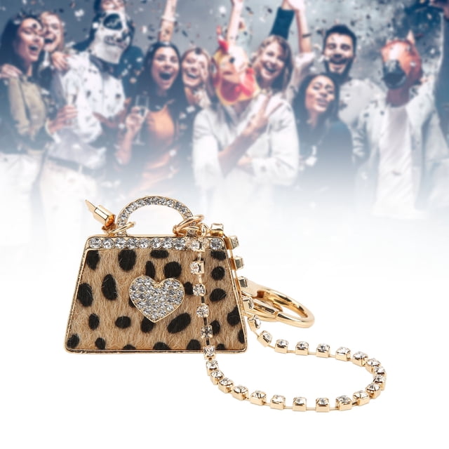 Llavero de coche Jadeshay Llavero de bolso de leopardo Llavero exquisito Llavero de pulsera