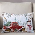 thumbnail image 3 of Christmas Snowman Throw Pillow Cover,Farm Truck Berry Pine Bird Winter Snowy Rectangle Decorative Pillow Case Protector Soft Cushion Cover Lumbar Pillowcase for Couch Sofa Bedroom Car Decor 20x36 In, 3 of 8