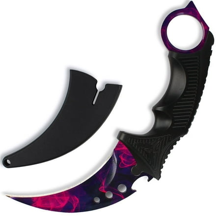 Andux Land Karambit Knife with Holes CS Game Equipment Camping Hunting Tool with Cord CS/ZD-02 Dream