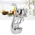 thumbnail image 3 of Fugacal Fork,Cutlery Holder,7Pcs/Set Zinc Alloy Dinnerware Swan Holder Tableware with 3 Spoons 3 Forks Home Decoration, 3 of 8