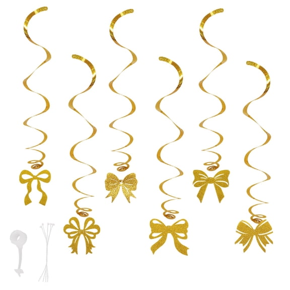 Bow Swirl Party Hanging Swirls Decorations for Ceiling Wedding Graduation Baby Shower Birthday Party Supply