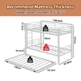 thumbnail image 4 of UIOWIO Triple Bunk Bed Twin over Twin with Trundle,Triple Twin Bunk Bed with Ladder & Guardrail,Metal Convertible Triple Bunk Bed Frame for Teen & Adult,Bedroom,Dorm,White (Mattress not included), 4 of 10