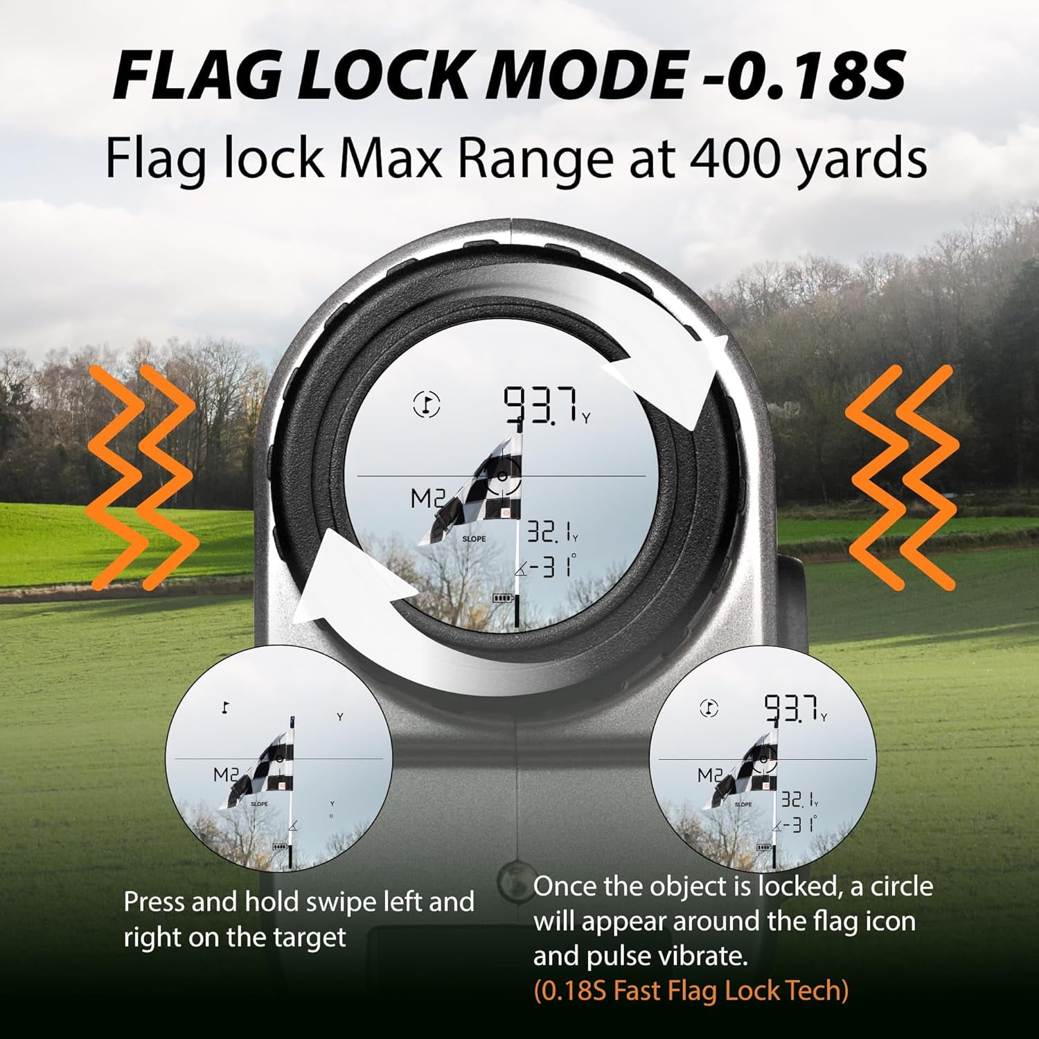 GOGOGO SPORT VPRO Rechargeable Rangefinder with Slope, 2500 Yards Range Finder with Horizontal Distance