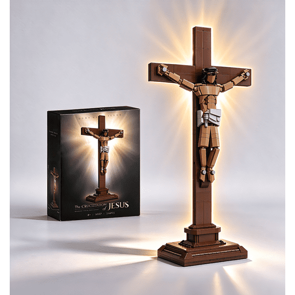 Jesus Crucifixion Building Blocks Set, Compatible Religious Christian Toy Gift for Adults, Bible Story Model for Home Church Office Decor, 588 PCS