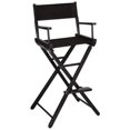 thumbnail image 4 of TLT Personalized Embroidered Contemporary 30 Inch Bar Height Black Frame Director's Chair - Espresso, 4 of 4