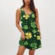thumbnail image 1 of Vestido de dormir largo para mujer, moderno, informal, estampado, con bolsillos, sin mangas, con cuello de jardín, 1 of 8