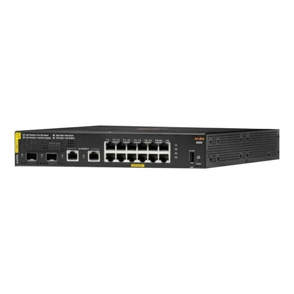 HPE Aruba 6000 12G Class4 PoE 2G/2SFP 139W Switch - Switch - managed - 12 x 10/100/1000 (PoE )   2 x Gigabit SFP   2 x 1000Base-T - rack-mountable - PoE (139 W)