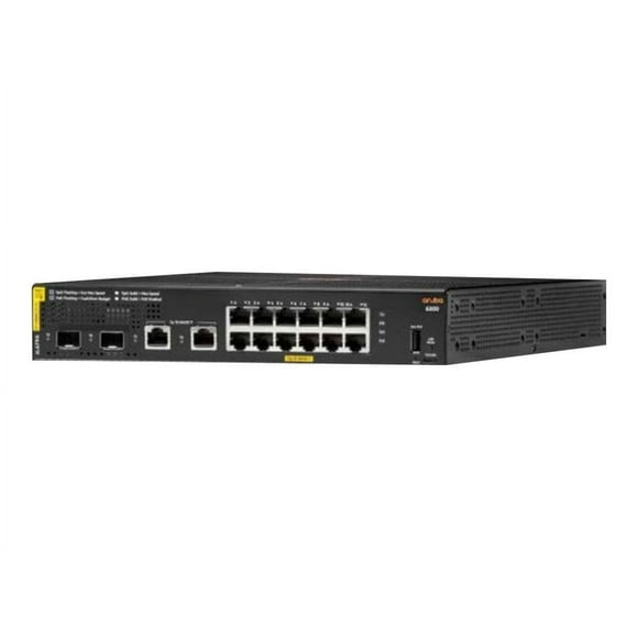 HPE Aruba 6000 12G Class4 PoE 2G/2SFP 139W Switch - Switch - managed - 12 x 10/100/1000 (PoE+) + 2 x Gigabit SFP + 2 x 1000Base-T - rack-mountable - PoE (139 W)