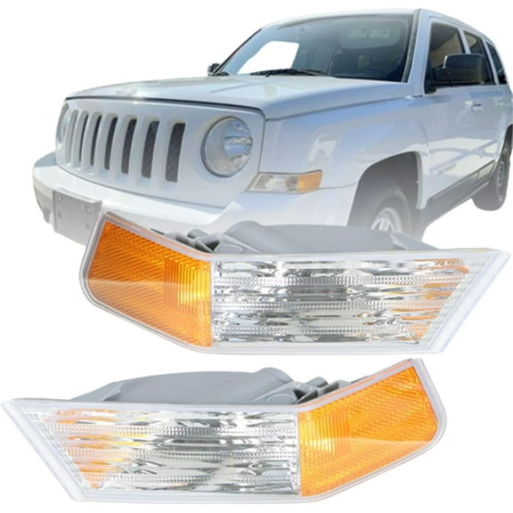 ALL-CARB 1 Pair Front Left and Right Turn Signal Lights Lamps Marker Corner Lights Replacement for Jeep Patriot 2007-2014 Driver and Passenger Side Park/Signal Lights 68004181AA 68004181AB