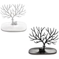 thumbnail image 2 of Soporte para collar, soporte para pulsera/organizador de joyas/árbol de joyería, cuernos decorativos, diseño de árbol (2 piezas, negro + blanco) Ormromra LL-0805, 2 of 4