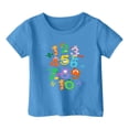 thumbnail image 6 of Bobifish Little Boys Back To School Short Sleeve Crew Neck T-Shirts Cartoon Animal Number Print Back To School Season Kids Tees, 6 of 7