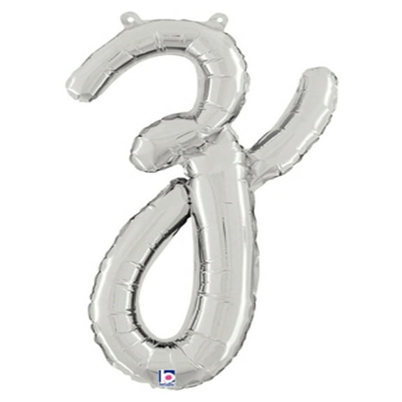 24 inch Script Letter Z Silver (Air-Fill Only) Betallic Foil Mylar Balloon - Party Supplies Decorations