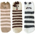 thumbnail image 1 of 3 Pairs Women's Fluffy Socks, Soft Fuzzy Socks Winter Comfy Warm Fluffy Socks, 1 of 5