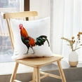 thumbnail image 2 of LALILO Throw Pillow Covers Rooster White Agriculture Animal Beautiful Bird Brown Chicken Colorful Cute Eye Farm Set of 2 Square 18 x 18 Inch Pillowcase, 2 of 5