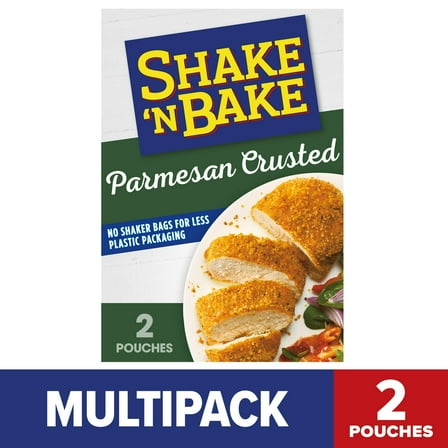 Shake 'N Bake Parmesan Crusted Seasoned Coating Mix, 4.75 oz Box, 2 ct Packets, Pack of 2