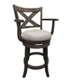 thumbnail image 2 of Contemporary Home Living Essex Deluxe Swivel Barstool - Set of 2 - Gotham Grey - Grey Upholstery, 2 of 3