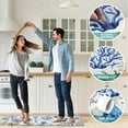 thumbnail image 4 of 2Pcs Kitchen Mats for Floor, Coastal Beach Kitchen Rugs Non Slip Washable, Seashell Anti Fatigue Mats for Kitchen Floor, Coral Standing Floor Mats for Home/Office, 18''''x30''''+18''''x48''''(Blue), 4 of 6